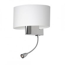 Wall lamp CASINO WHITE/CHROME 1xE27 + 1W LED