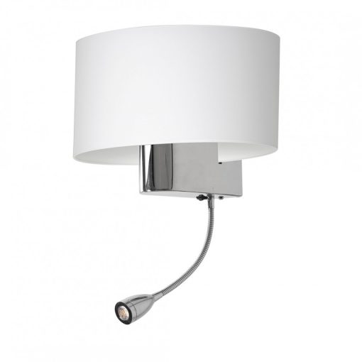 Wall lamp CASINO WHITE/CHROME 1xE27 + 1W LED