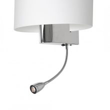 Wall lamp CASINO WHITE/CHROME 1xE27 + 1W LED