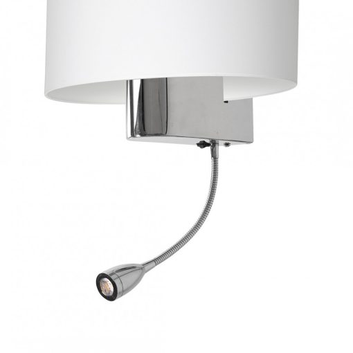 Wall lamp CASINO WHITE/CHROME 1xE27 + 1W LED