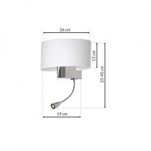 Wall lamp CASINO WHITE/CHROME 1xE27 + 1W LED