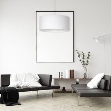 Pendant lamp CASINO WHITE/CHROME 1xE27