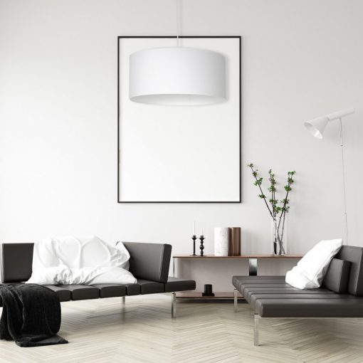 Pendant lamp CASINO WHITE/CHROME 1xE27
