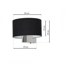 Wall lamp CASINO BLACK/CHROME 1xE27