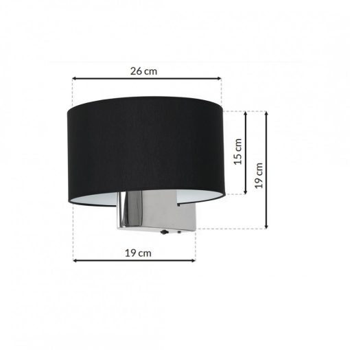 Wall lamp CASINO BLACK/CHROME 1xE27