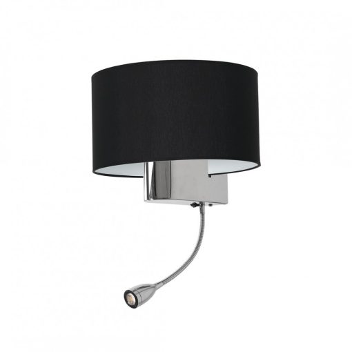 Wall lamp CASINO BLACK/CHROME 1xE27 + 1W LED