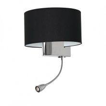 Wall lamp CASINO BLACK/CHROME 1xE27 + 1W LED