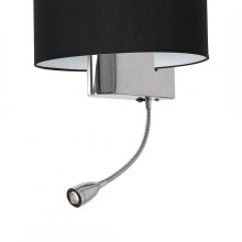 Wall lamp CASINO BLACK/CHROME 1xE27 + 1W LED