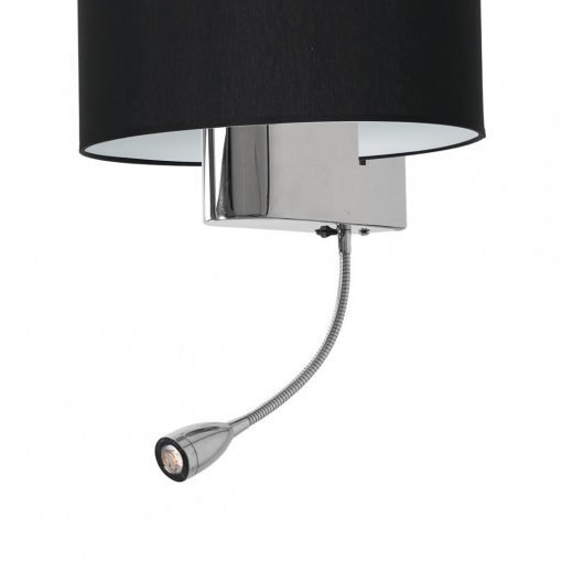 Wall lamp CASINO BLACK/CHROME 1xE27 + 1W LED