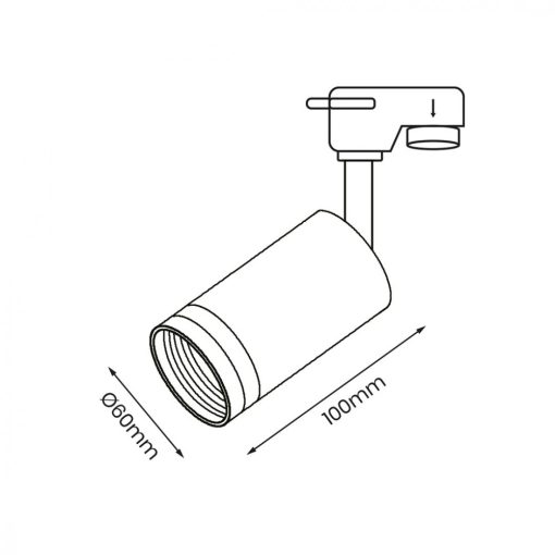 Pipe Ring Track Spot BLACK 1xGU10