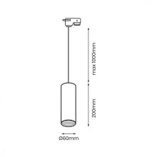 Pipe Track Pendant Light White 1xGU10