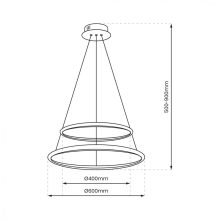 Pendant lamp ROTONDA CHROME 51W LED