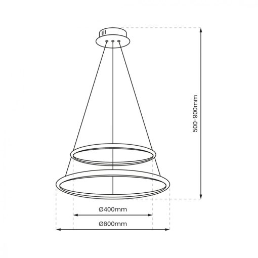 Pendant lamp ROTONDA CHROME 51W LED