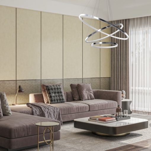 Pendant lamp ROTONDA CHROME 93W LED