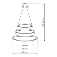 Pendant lamp ROTONDA CHROME 93W LED