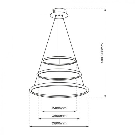 Pendant lamp ROTONDA CHROME 93W LED