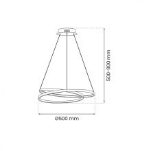 Pendant lamp LUCERO CHROME 48W LED