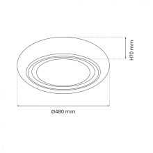 Ceiling  MEGAN GOLD Ø480 mm 48W LED