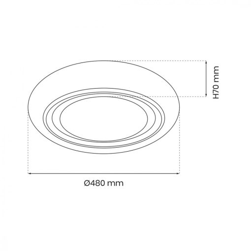 Ceiling  MEGAN GOLD Ø480 mm 48W LED
