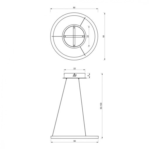 Pendant lamp GALAXIA BLACK 26W LED