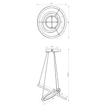 Pendant lamp GALAXIA GOLD 46W LED