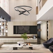 Pendant lamp GALAXIA BLACK 85W LED