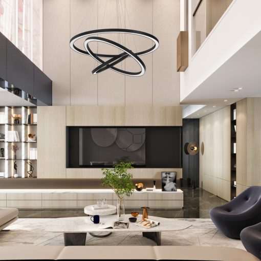 Pendant lamp GALAXIA BLACK 85W LED