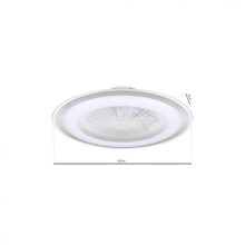 Ceiling lamp  LED ZONDA SILVER 48W with fan