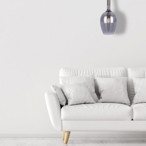 Pendant lamp LUGANO SMOKED 1xE14