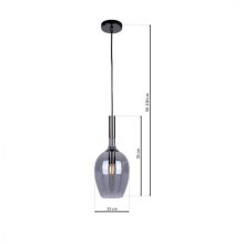 Pendant lamp LUGANO SMOKED 1xE14