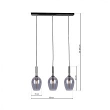 Pendant lamp LUGANO SMOKED 3xE14