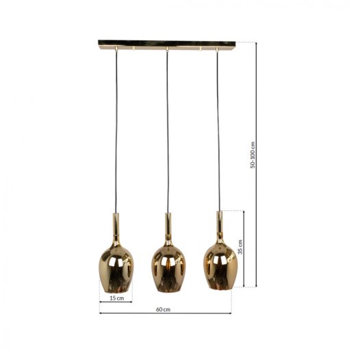 Pendant lamp LUGANO GOLD 3xE14