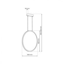 Pendant lamp Saturno Black 28W LED