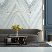 Pendant lamp Saturno Gold 57W LED