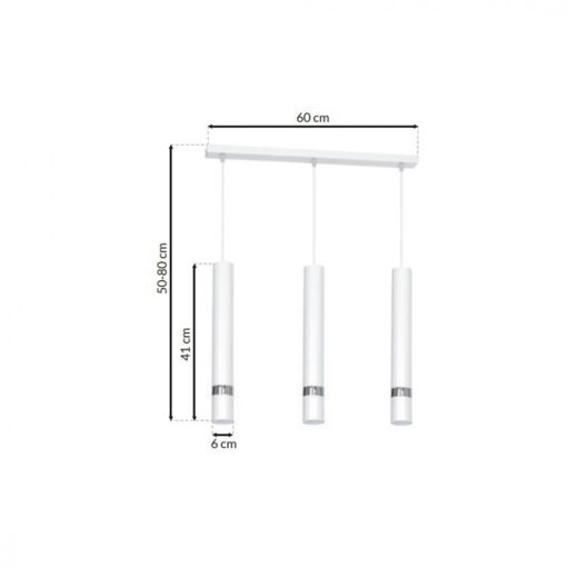 Pendant lamp JOKER WHITE/CHROME 3xGU10
