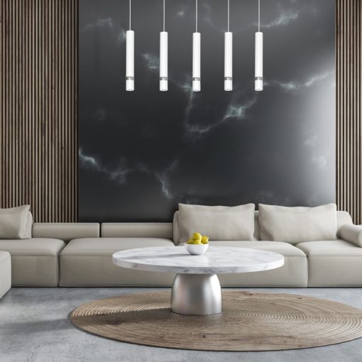 Pendant lamp JOKER WHITE/CHROME 5xGU10