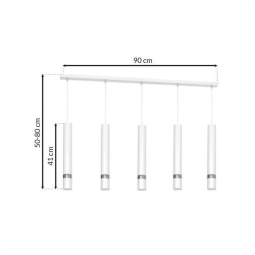 Pendant lamp JOKER WHITE/CHROME 5xGU10