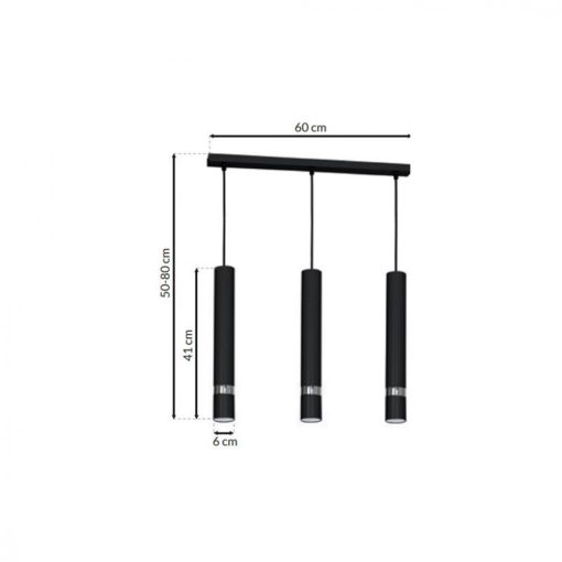 Pendant lamp JOKER BLACK/CHROME 3xGU10