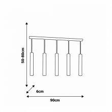Pendant lamp JOKER BLACK/CHROME 5xGU10