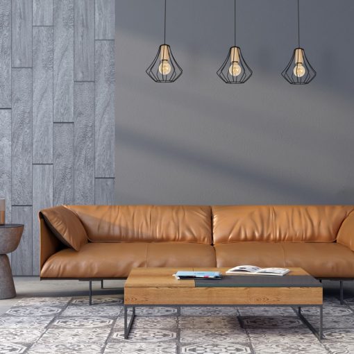 Pendant lamp WILL BLACK 3xE27