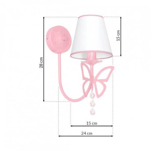 Wall lamp CHARLOTTE PINK 1xE14