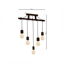 Pendant lamp JACK 5xE27 Orzech