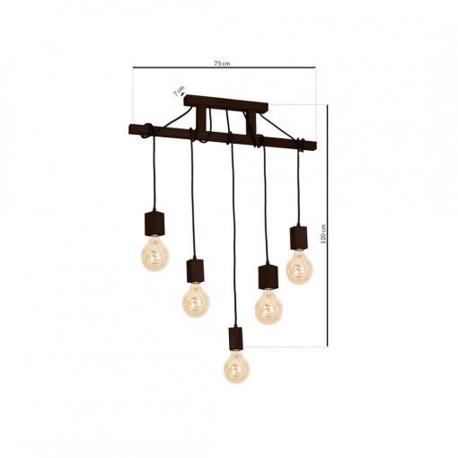 Pendant lamp JACK 5xE27 Orzech