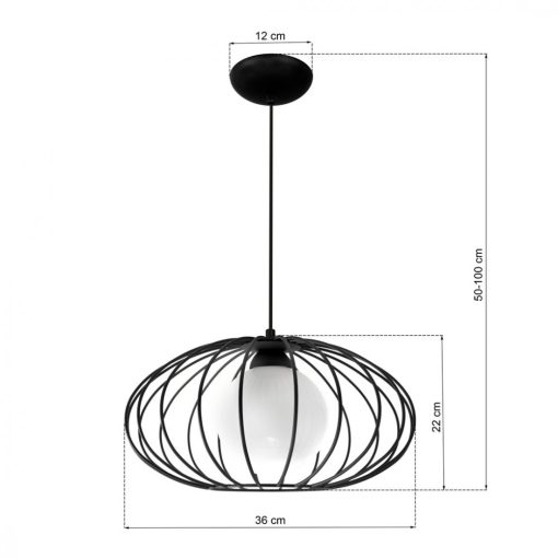 Pendant lamp KRONOS BLACK 1xE14