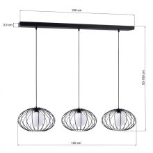 Pendant lamp KRONOS BLACK 3xE14