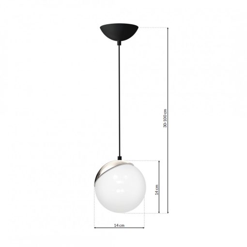 Pendant lamp SFERA BLACK/CHROME 1xE14