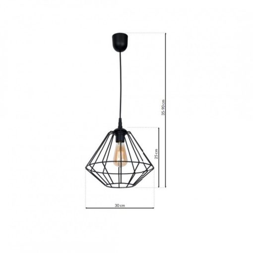 Pendant lamp COLIN BLACK 1xE27