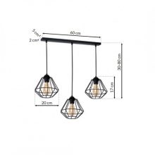 Pendant lamp COLIN BLACK 3xE27