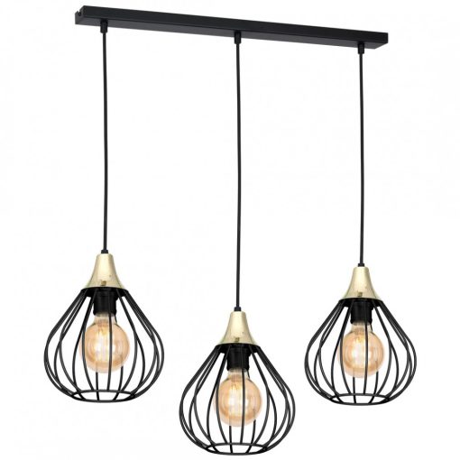 Pendant lamp KANE BLACK 3xE27