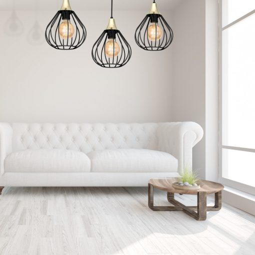 Pendant lamp KANE BLACK 3xE27